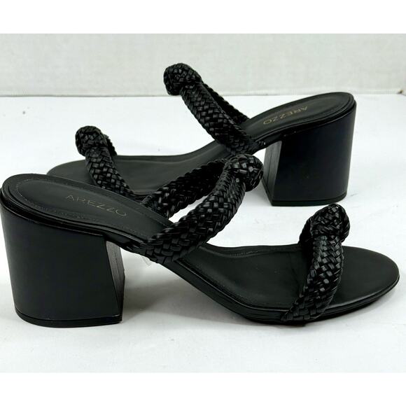 Arezzo Women's Remy Mid-Block Sandals Size 8.5B Black NWT - Picture 4 of 9